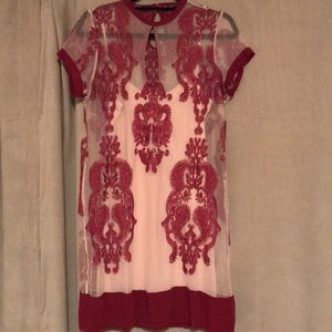 Minkpink lace dress with high neck